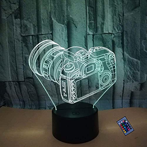 Kreative 3D Kamera Nacht Licht 16 Farben Andern Sich Fernbedienung USB-Strom Touch Schalter Dekor Lampe Optische Täuschung Lampe LED Lampe Tisch Kinder Brithday Weihnachten Geschenke von YTDZLTD