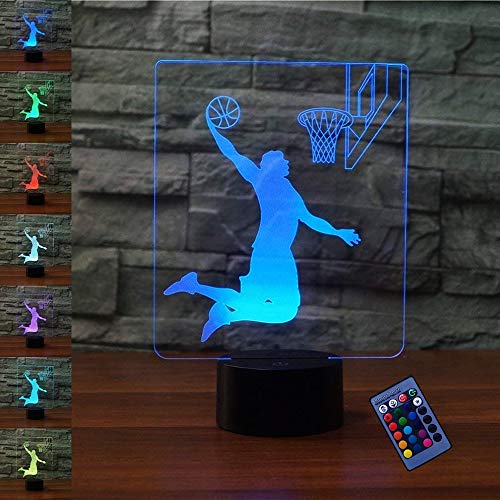 Optische Täuschung 3D Basketball Nacht Licht 16 Farben Andern Sich Fernbedienung USB-Strom Touch Schalter Dekor Lampe LED Lampe Tisch Kinder Brithday weihnachten Geschenk von YTDZLTD