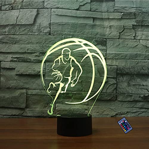 Optische Täuschung 3D Basketball Nacht Licht 16 Farben Andern Sich Fernbedienung USB-Strom Touch Schalter Dekor Lampe LED Lampe Tisch Kinder Brithday weihnachten Geschenk von YTDZLTD