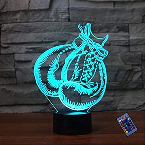 Optische Täuschung 3D Boxhandschuhe Nacht Licht 16 Farben Andern Sich Fernbedienung USB-Strom Touch Schalter Dekor Lampe LED Lampe Tisch Kinder Brithday weihnachten Geschenk von YTDZLTD