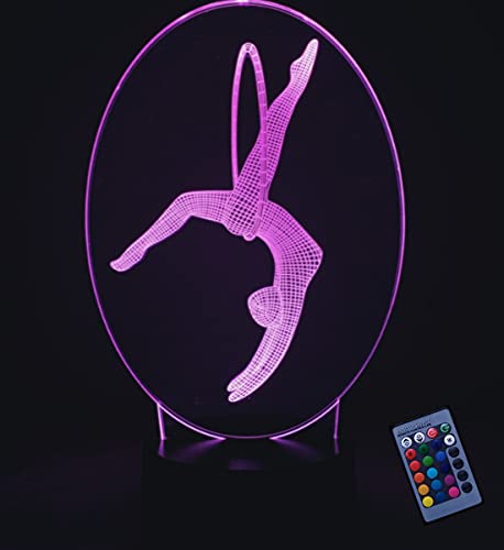 YTDZLTD 3D Gymnastik Nachtlicht 16 Farben Fernbedienung Touch Schalter USB-Strom Kinder Geburtstag Weihnachten Geschenk von YTDZLTD