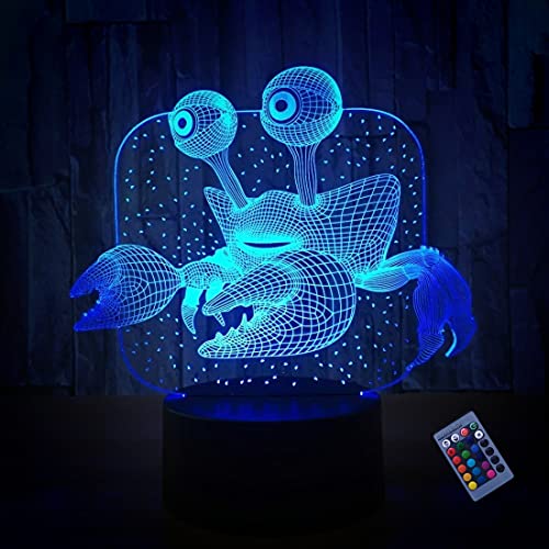 Optische Täuschung 3D Krabbe Nacht Licht 16 Farben Andern Sich Fernbedienung USB-Strom Touch Schalter Dekor Lampe LED Lampe Tisch Kinder Brithday weihnachten Geschenk von YTDZLTD