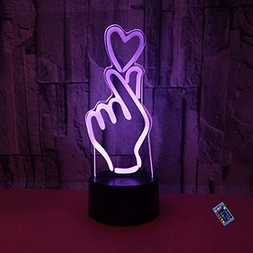 Optische Täuschung 3D Liebe Nacht Licht 16 Farben Andern Sich Fernbedienung USB-Strom Touch Schalter Dekor Lampe LED Lampe Tisch Kinder Brithday weihnachten Geschenk von YTDZLTD