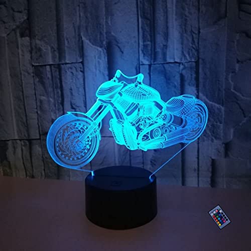 Optische Täuschung 3D Motorrad Nacht Licht 16 Farben Andern Sich Fernbedienung USB-Strom Touch Schalter Dekor Lampe LED Lampe Tisch Kinder Brithday weihnachten Geschenk von YTDZLTD