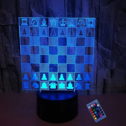 Optische Täuschung 3D Schach Nacht Licht 16 Farben Andern Sich Fernbedienung USB-Strom Touch Schalter Dekor Lampe LED Lampe Tisch Kinder Brithday weihnachten Geschenk von YTDZLTD