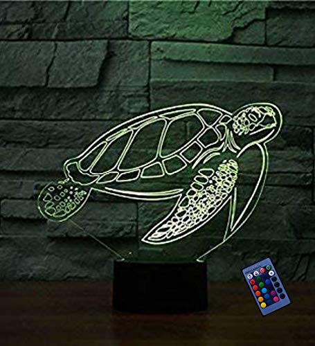 Optische Täuschung 3D Schildkröte Nacht Licht 16 Farben Andern Sich Fernbedienung USB-Strom Touch Schalter Dekor Lampe LED Lampe Tisch Kinder Brithday weihnachten Geschenk von YTDZLTD