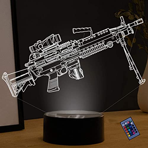 Optische Täuschung 3D Waffe Nacht Licht 16 Farben Andern Sich Fernbedienung USB-Strom Touch Schalter Dekor Lampe LED Lampe Tisch Kinder Brithday weihnachten Geschenk von YTDZLTD