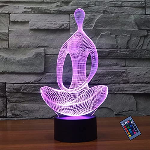 Optische Täuschung 3D Yoga Meditation Nacht Licht 16 Farben Andern Sich Fernbedienung USB-Strom Touch Schalter Dekor Lampe LED Lampe Tisch Kinder Brithday weihnachten Geschenk von YTDZLTD