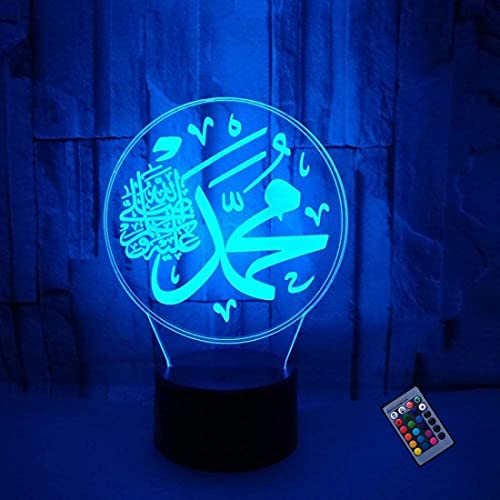YTDZLTD 3D Islamische Dekorative Lichter Nachtlicht 16 Farben Andern Sich Fernbedienung USB-Strom Dekor Lampe Lampe LED Lampe Tisch Kind Geburtstag Weihnachten Geschenke von YTDZLTD