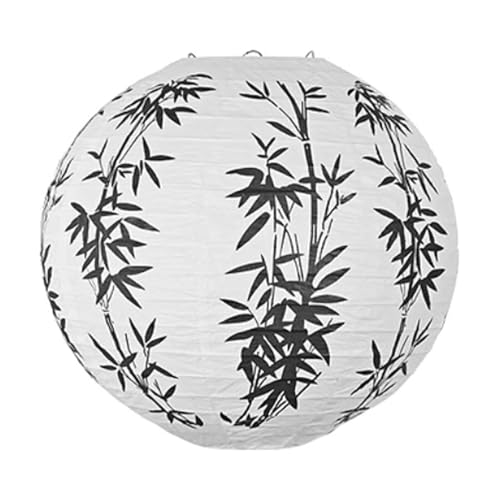 12-Zoll-Papierlaternenlampen, chinesische runde Papierlaterne mit Metallrahmen, hängende Laternen, tragbare chinesische Papierlaternen, Dekorationen(Blanc) von YTGHBIML