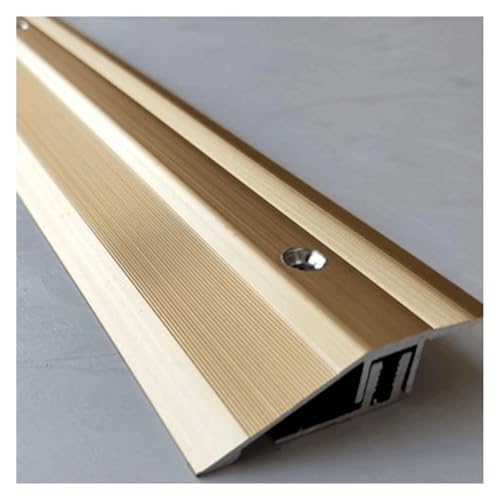 Floor Transition Strip Wood to Tile with Snap Track, Doorway Edge Trim Banding Aluminum Threshold Reducer for Uneven Floors(Gold,140cm) von YTGHBIML