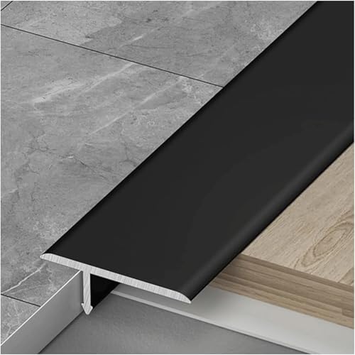 Thresholds T-Shaped Transition Strip Tile to Wood,Aluminum Threshold Bar Edge Strip for Floor Seams/Flooring Dividers Threshold Cover(Svart) von YTGHBIML