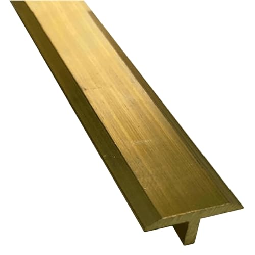Transition Strip T-Shaped Flat Brass Thresholds 1.5cm Wide Floor Wall Edging Trim Transition Bar Wood to Tile Gap Cover Strip von YTGHBIML