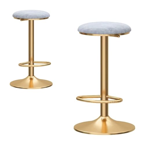 YTGHBIML 2er Set Barhocker Drehstuhl Lift Barstuhl Runder Metall Hochstuhl Flanell Kissen Hochhocker Höhenverstellbar 65-80cm YTGHBIML 2er Set Barhocker Drehstuhl Lift Barstuhl Runder Metall Hochstuhl Flanell Kissen Hochhocker Höhenverstellbar 65-80cm von YTGHBIML