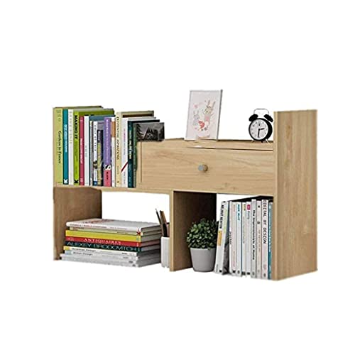 YTGHBIML Bücherregal Schreibtisch-Bücherregal mit 1 Schubladen, zusammengebauter Holz-Schreibtisch-Aufbewahrungs-Organizer, freistehendes Ausstellungsregal für Bürobedarf Hohe Kapazität von YTGHBIML