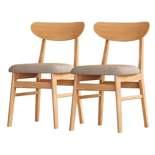 YTGHBIML Esszimmerstühle aus Baumwollleinen, 2er-Set, geschwungene Rückenlehne, Küchenstühle mit Massivholzbeinen, Esszimmerstuhl, einfach YTGHBIML Esszimmerstühle aus Baumwollleinen, 2er-Set, geschwungene Rückenlehne, Küchenstühle mit Massivholzbeinen, Esszimmerstuhl, einfach von YTGHBIML