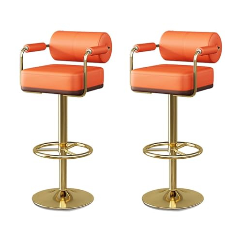 YTGHBIML Set aus 2 Barhockern, höhenverstellbar und um 360° drehbar, Barhocker mit Rückenlehne und Fußhocker, Barhocker, Moderne Barhocker von YTGHBIML