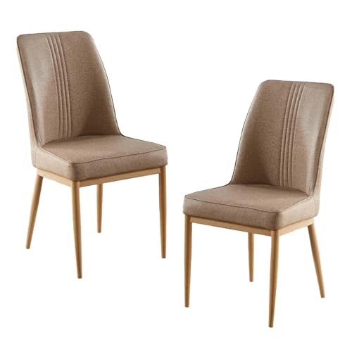 YTGHBIML eßzimmerstühle Ergonomischer Esszimmerstuhl mit Lederpolsterung, 2er-Set, Mid-Century-Esszimmerstuhl-Set, Moderne Küchenstühle Ergonomischer von YTGHBIML