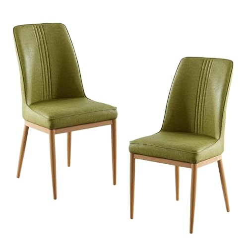 YTGHBIML eßzimmerstühle Ergonomischer Esszimmerstuhl mit Lederpolsterung, 2er-Set, Mid-Century-Esszimmerstuhl-Set, Moderne Küchenstühle Ergonomischer von YTGHBIML