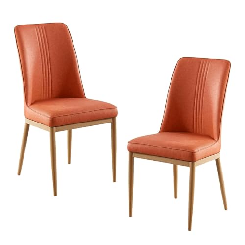 YTGHBIML eßzimmerstühle Ergonomischer Esszimmerstuhl mit Lederpolsterung, 2er-Set, Mid-Century-Esszimmerstuhl-Set, Moderne Küchenstühle Ergonomischer von YTGHBIML