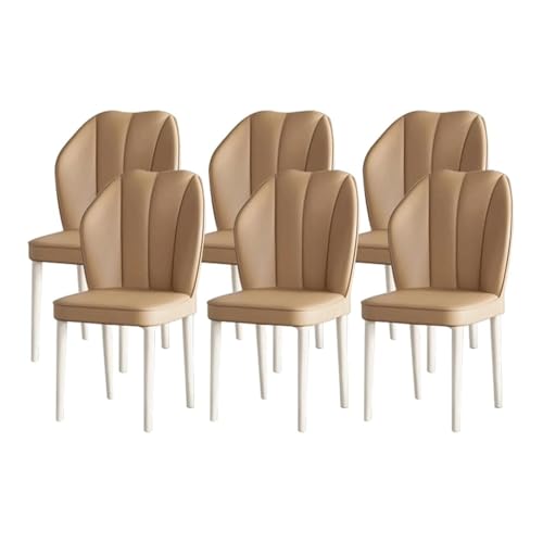 YTGHBIML eßzimmerstühle Esszimmerstühle, 6er-Set, Kunstleder-Esszimmerstuhl, Mid-Century-Esszimmerstuhl-Set mit Beinen aus Karbonstahl, moderner Esszimmerstuhl ergonomisch von YTGHBIML