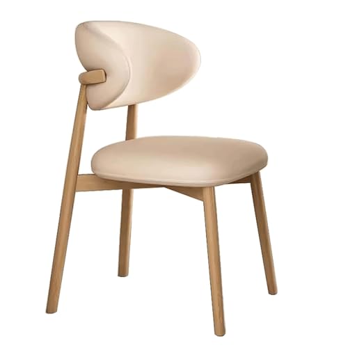 YTGHBIML eßzimmerstühle Esszimmerstuhl ohne Armlehnen, Esszimmerstühle aus massivem Holz mit gebogener Rückenlehne, Küchenstühle, gepolsterter Esszimmerstuhl aus Leder Ergonomischer von YTGHBIML