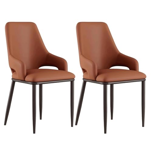 YTGHBIML eßzimmerstühle Moderne Esszimmerstühle, 2er-Set, Ledergepolsterter Esszimmerstuhl mit Armlehnen, hohe Rückenlehne, Metallbeine, Küchenstühle Ergonomischer von YTGHBIML