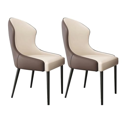 YTGHBIML eßzimmerstühle Modisches Esszimmerstuhl-Set mit 2 gepolsterten Leder-Esszimmerstühlen, Küchenstühlen mit hoher Rückenlehne und Metallbeinen. Esszimmerstuhl-Set Ergonomischer von YTGHBIML