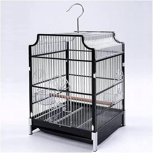 YTGHBIML vogelkäfig Pet Products Birdcages Schmiedeeiserner Vogelkäfig mit ausziehbarem Tablettgriff Einfacher Vogelträger Heimkäfig Gehäuse für Vögel Leicht zu tragen von YTGHBIML