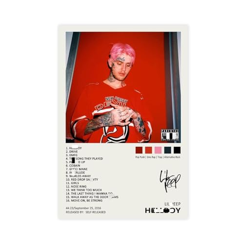 YTGMO Lil Poster Peep Hellboy Musikalbum Cover signiert Limited Poster Leinwand Poster Schlafzimmer Dekor Sport Landschaft Büro Zimmer Dekor Geschenk Rahmen:40 x 60 cm von YTGMO