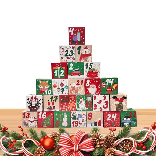 Füllbarer Adventskalender | Papier Countdown 24-tägiger Kalender Behälter | Festliche Leere Organizer Box Für Festaktivitäten Kinder Mädchen Füllbarer Adventskalender | Papier Countdown 24-tägiger Kalender Behälter | Festliche Leere Organizer Box Für Festaktivitäten Kinder Mädchen von YTGOCN