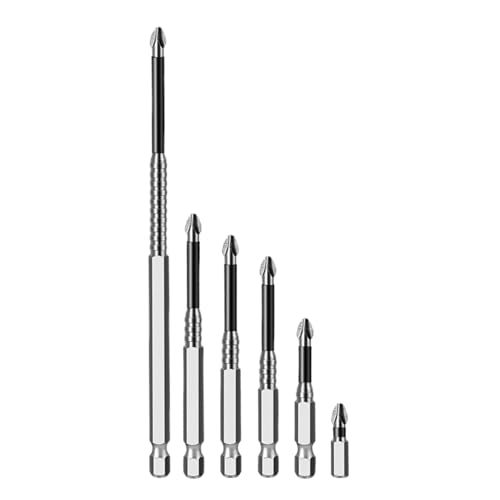 Magnetische Bohrerbits,6 Teile Schraubendreherspitzen - Stoßfeste Bohrer Für Bau KFZ Sanitär Elektro Metallbearbeitung Wartung Möbel Dachmontage von YTGOCN