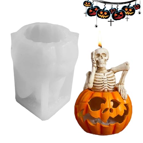 -Schädel-Kerzenform | Schädel-förmige Halloween Kerzenformen - Silikonform Für Handgemachte Seifen Aromatherapie Kuchen Süßigkeiten Gespenstisch von YTGOCN