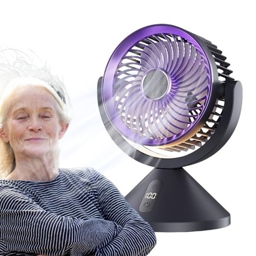 YTGOCN Elektrischer Umluftventilator - Wiederaufladbarer Tischventilator Mit Luftzirkulation | LED Nachtlicht Digitales Display Tischgerät Für Schlafzimmer Büro Schreibtisch YTGOCN Elektrischer Umluftventilator - Wiederaufladbarer Tischventilator Mit Luftzirkulation | LED Nachtlicht Digitales Display Tischgerät Für Schlafzimmer Büro Schreibtisch von YTGOCN