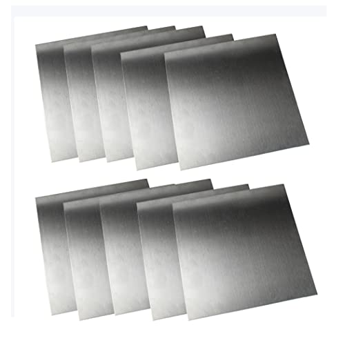 YTGZS 6061 Aluminium Panel Platte Alublech Blechzuschnitt Dicke 0.5mm bis 4mm,Länge 200mm Breite 200mm,0.5mmx200mmx200mm 10pcs von YTGZS