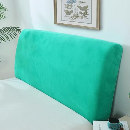 Kopfteilbezug für Stretchbett aus Samt, elastischer Staubschutz, für Betten mit einer Länge von 120-215 cm (47-85 Zoll), 65 cm (25,6 Zoll) H (Größe: 59"-65"/150-165 cm, Farbe: Grün) von YTIAMO