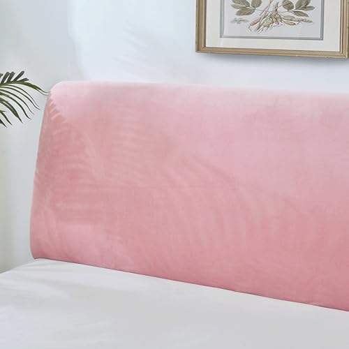 Kopfteilbezug für Stretchbett aus Samt, elastischer Staubschutz, für Betten mit einer Länge von 120-215 cm (47-85 Zoll), 65 cm (25,6 Zoll) H (Größe: 79"-85"/200-215 cm, Farbe: Rosa) von YTIAMO