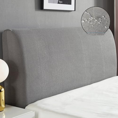 Stretch Wasserdicht Kopfteildeckel, Rutschhemmende Protektor, Weiches Material Polyesterstoff, einfache Anpassung Für Schlafzimmer Dekoration (Size:Full:120cm/47in,Color:Hellgrau) von YTIAMO