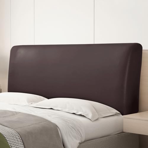 YTIAMO 100% Wasserdichtes Pu-Leder-Stretch-kopfteil, Elastischer Allround-staubdichtes Schlupf Für Schlafzimmer, Universelle Passform(Size:Length(47-55 Inch),Color:Coffee) von YTIAMO