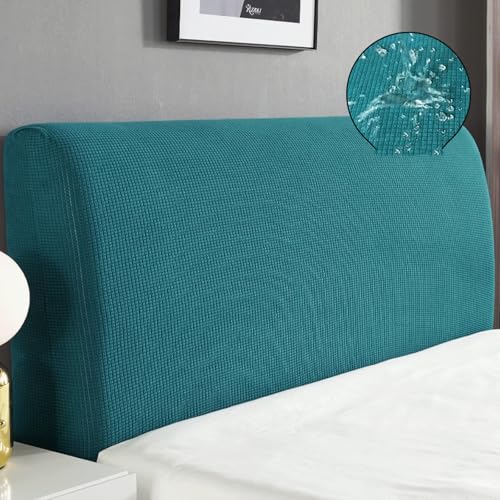 YTIAMO Elastischer wasserdichter Kopfteilbezug, rutschfester, staubdichter Schutz, weiches Polyester-Spandex-Stoff, einfache Passform für Schlafzimmerdekoration (Größe: 220 cm, Farbe: Dunkelgrün) von YTIAMO