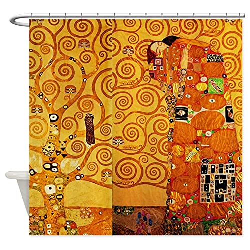 YTITILUCK Extra Langer Duschvorhang Gustav Klimt Lebensbaum Jugendstil Dekostoff Badezimmer Polyester Duschvorhang BxH:36"x72"(92x183cm) Nassraum-Duschvorhang von YTITILUCK