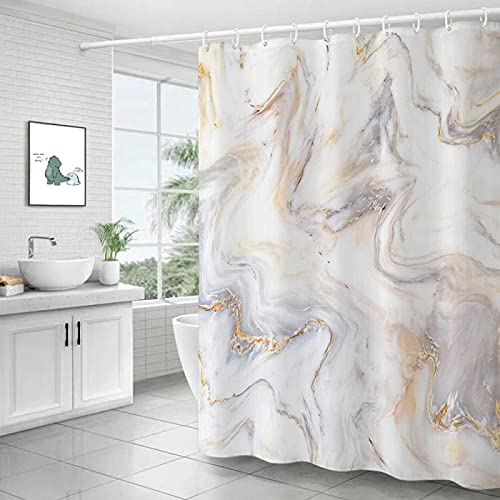 YTITILUCK Marmor Ripple Duschvorhänge Abstrakte wasserdichte Badvorhänge für Badezimmer Wohnkultur Moderner Luxus-Badezimmervorhang 120 x 170 cm (BxL) Badezimmer-Duschvorhang von YTITILUCK