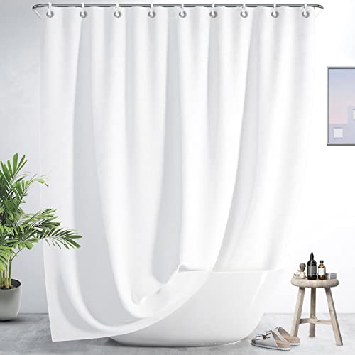 YTITILUCK Reinweiß Langer Duschvorhang Contracted Style Badezimmer Wasserdicht Duschvorhang Vorhänge mit Haken Bad Duschvorhänge 168x168cm Square-Duschvorhang von YTITILUCK