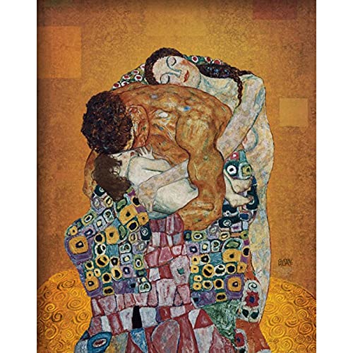 YTITILUCK Schlafzimmer-Leinwand, Wandkunst, Porträtmalerei, die Familie von Gustav Klimt, Reproduktion, Graffiti-Poster und Drucke, 60 x 80 cm, Innenrahmen, fertig zum Aufhängen von YTITILUCK