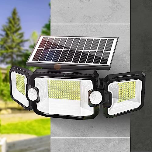 YTKIH Heller Solarlampen für Außen mit Dual Bewegungsmelder, bewegungsmelder licht flood light outdoor, IP65 Wasserdicht von YTKIH