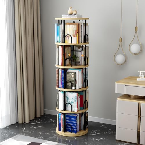 YTLEMON Drehbares Bücherregal 360 Grad (White, 5 Layer) von YTLEMON