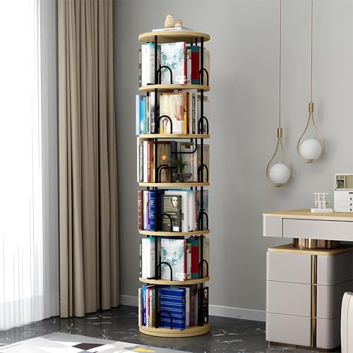 YTLEMON Drehbares Bücherregal 360 Grad (White, 6 Layer) von YTLEMON