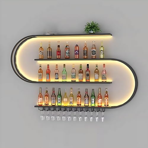 YTLEMON Weinregal Wand Metall Flaschenregal Schmal Wine Rack (Black, 200) von YTLEMON