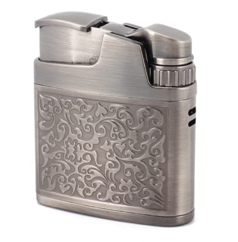 (Verkauf ohne Feuerzeugflüssigkeit) Retro Kerosin Feuerzeug, klassisches Design, Geschenk oder Sammlung (Silber) von YTMY