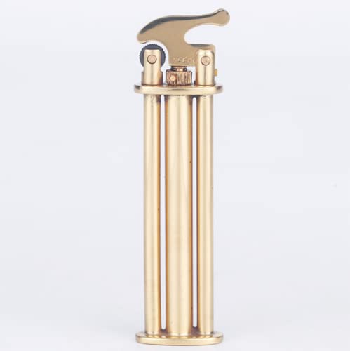 (Verkauf ohne Gas), tragbares, winddichtes Vintage-Feuerzeug, ultradünnes Mini, Retro-Design, Geschenk für Männer (Gold) von YTMY
